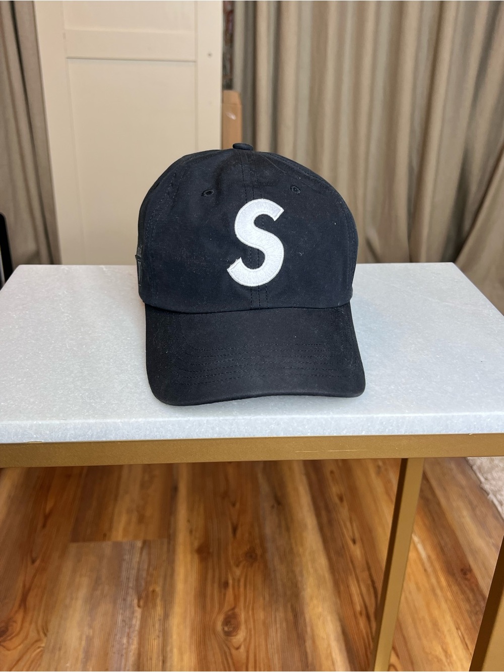 Supreme Black Hat with White 'S' Logo